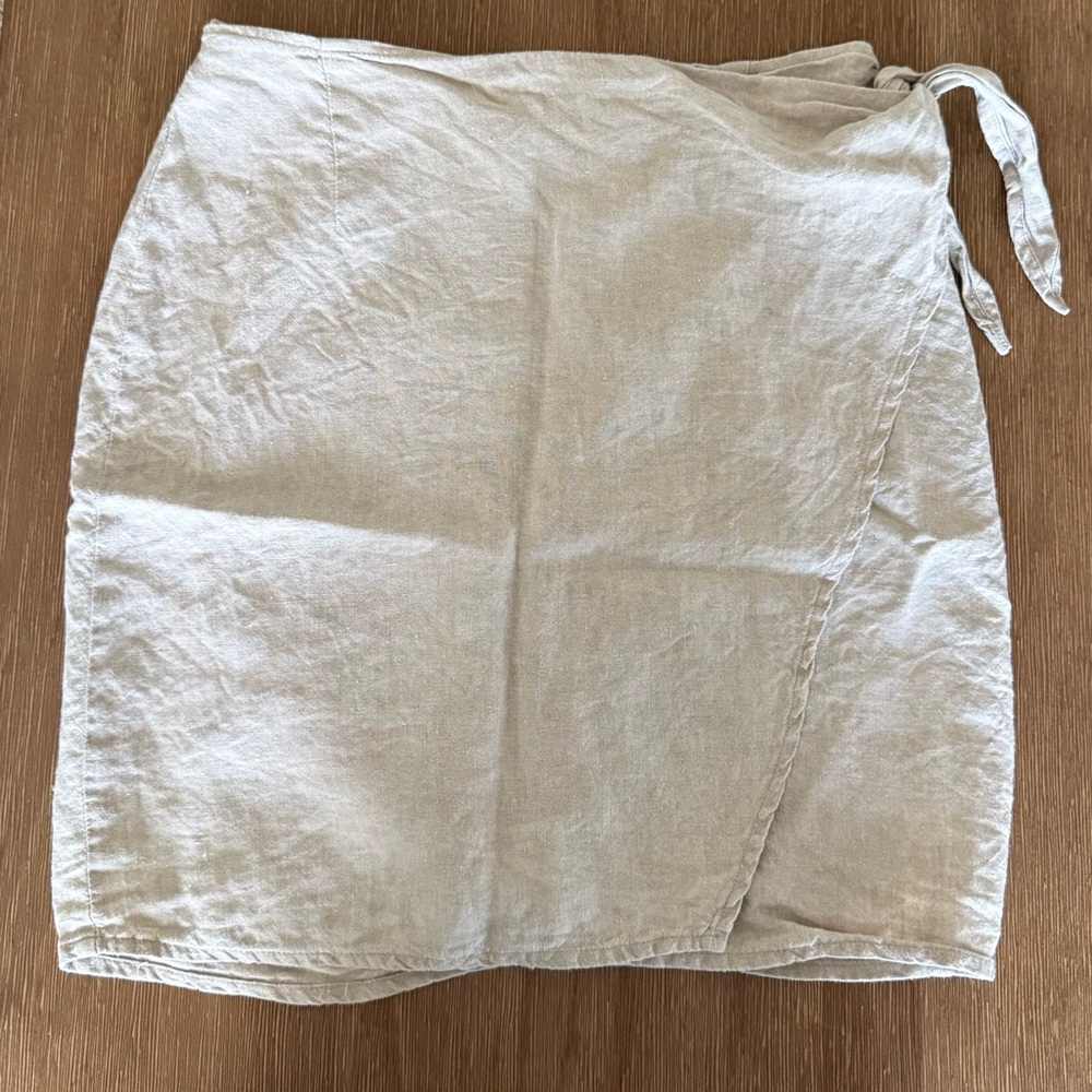 GAP Natural Linen Wrap Skirt